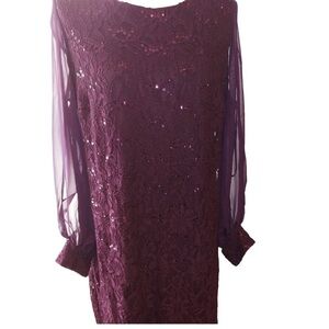 COPY - Scarlett Purple Lace Sequin Party Dress 18W